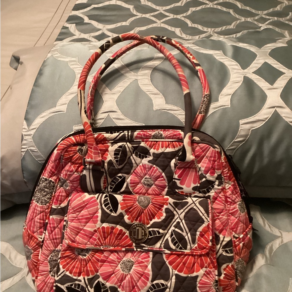 Vera Bradley turn lock satchel handbag with matching wallet retired style in EUC